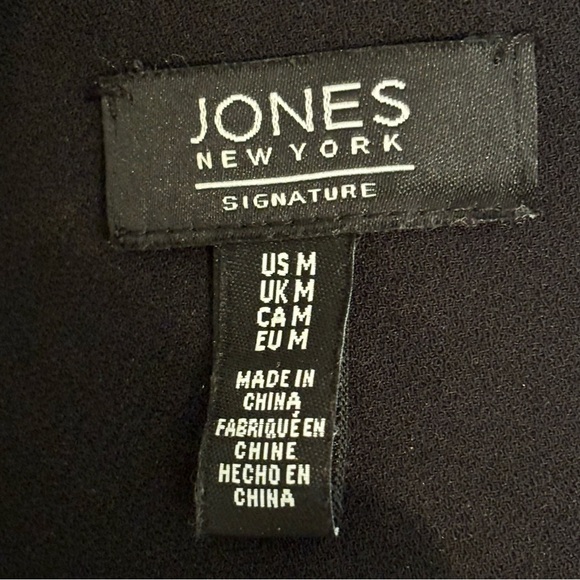 JONES NEW YORK BLACK FIGURE FLATTERING VEST OPEN SIDES IN EXCELLENT CONDITION - Picture 2 of 6